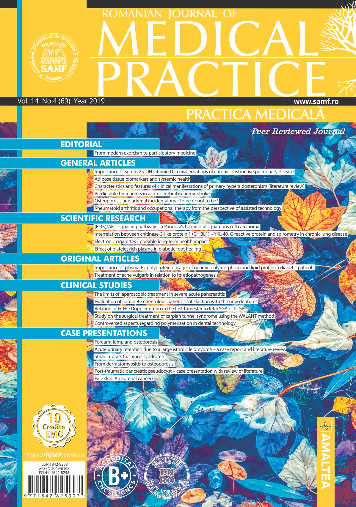 Romanian Journal of Medical Practice | Practica Medicala, Vol. XIV, No. 4 (69), 2019