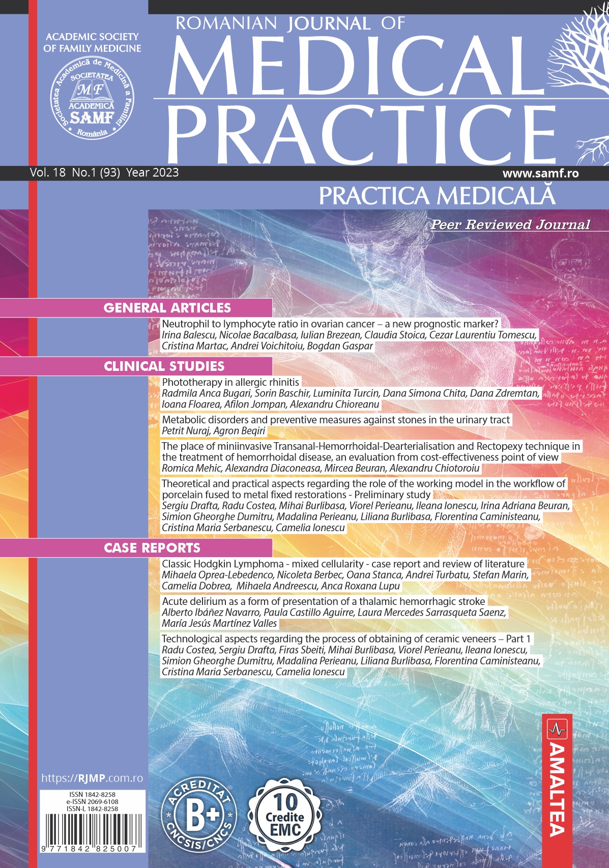 Romanian Journal of Medical Practice | Practica Medicala, Vol. 18, No. 1 (93), 2023